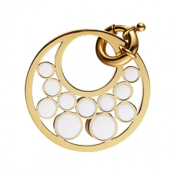 Dyrberg/Kern Idoya large off white enamel and gold pendant - Picture 4 of 4